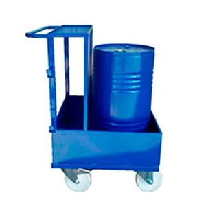 Carro con cubeta colectora transporte de productos peligrosos e inflamables