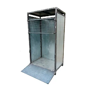 Caseta botellas gases con rampa con bisagra